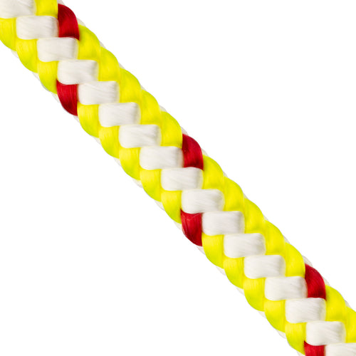 1 2 arborist rope neon yellow white red