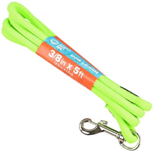 Neon Green Rope Leash 5ft long