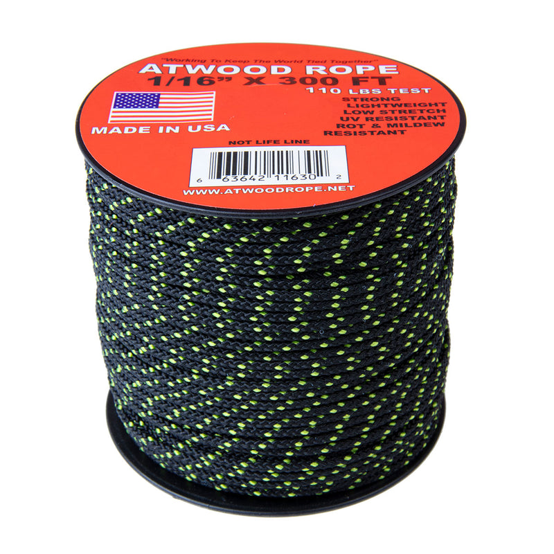 1 16 black w neon green tracer 300ft