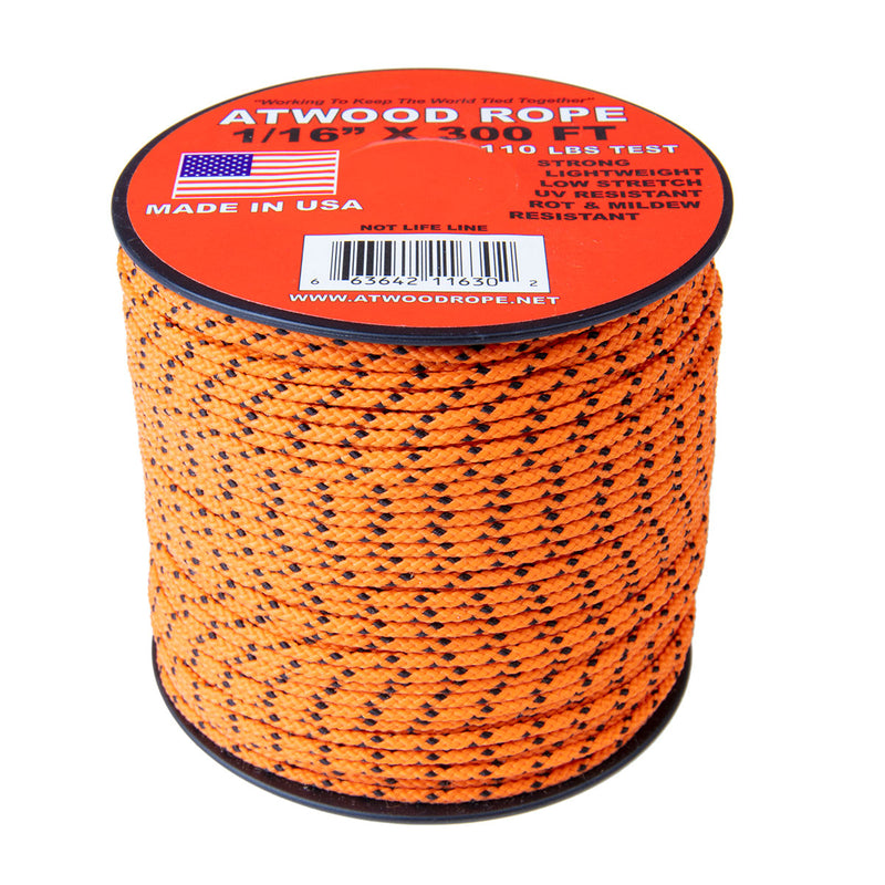 1/16 - Orange w/ Black Tracer – Atwood Rope MFG
