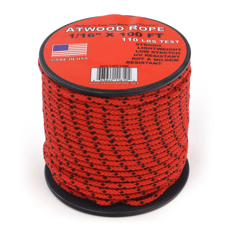 1 16 red w black tracer 100ft utility