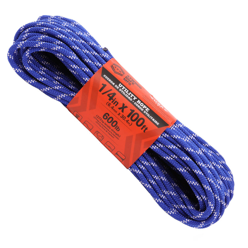 1/4 x 100ft - Royal Blue w/ Double White Tracer