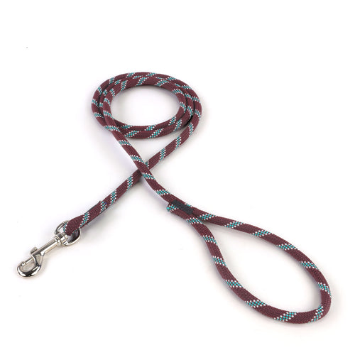3 8 Leash Maroon W White Teal Tracer