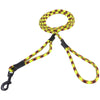 3 8 soft leash black hook control leash black and neon yellow with red tracer
