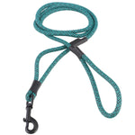 3 8 soft leash black hook control leash Black with teal bits