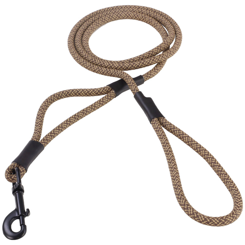 3 8 soft leash black hook control leash Brown with tan bits