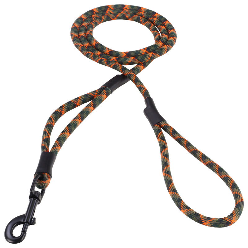 3 8 soft leash black hook control leash Huntsman black olive hunter tan neon orange