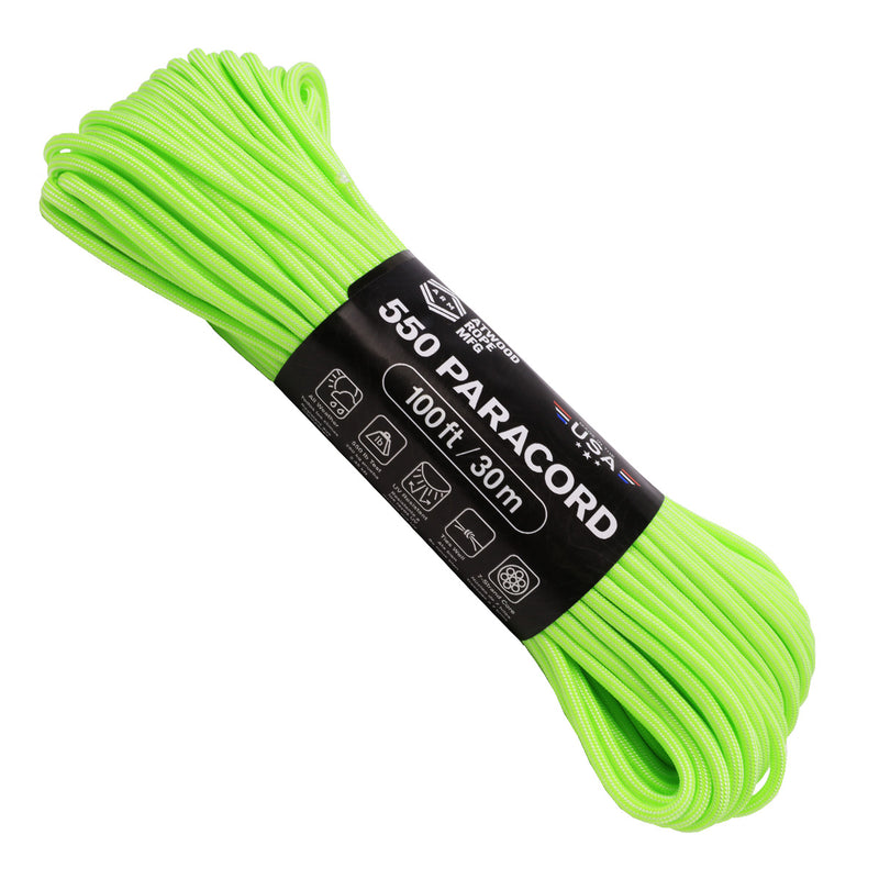 550 paracord line patterns neon green and white