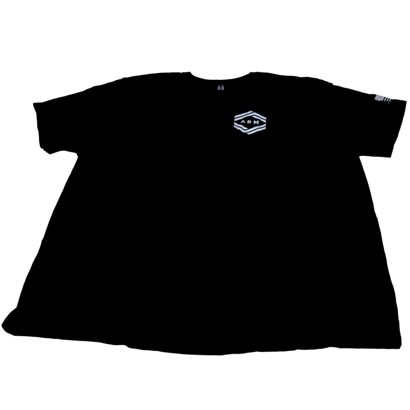 Black with white logo summit shirt front