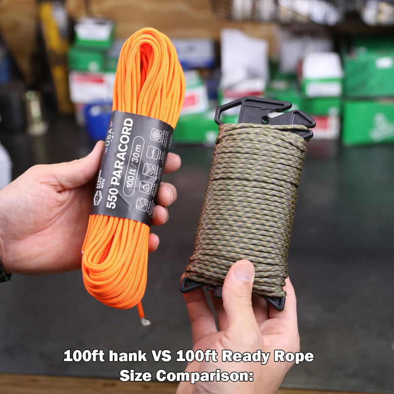 550 Paracord Comparison with Orange paracord Ready Rope™
