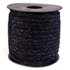 5 16 xl plush elastic 75 ft spool black with blue