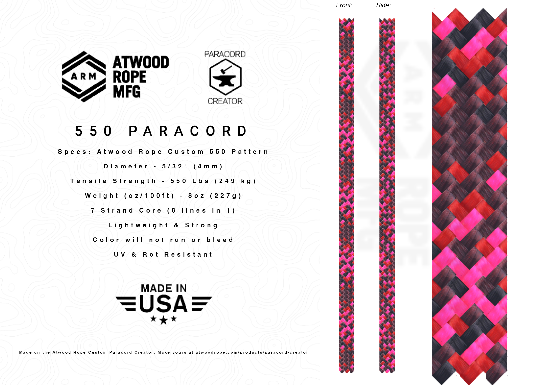 Paracord 550 | Buy 4 mm 7 Strand 550 Paracord Online | Alton Goods