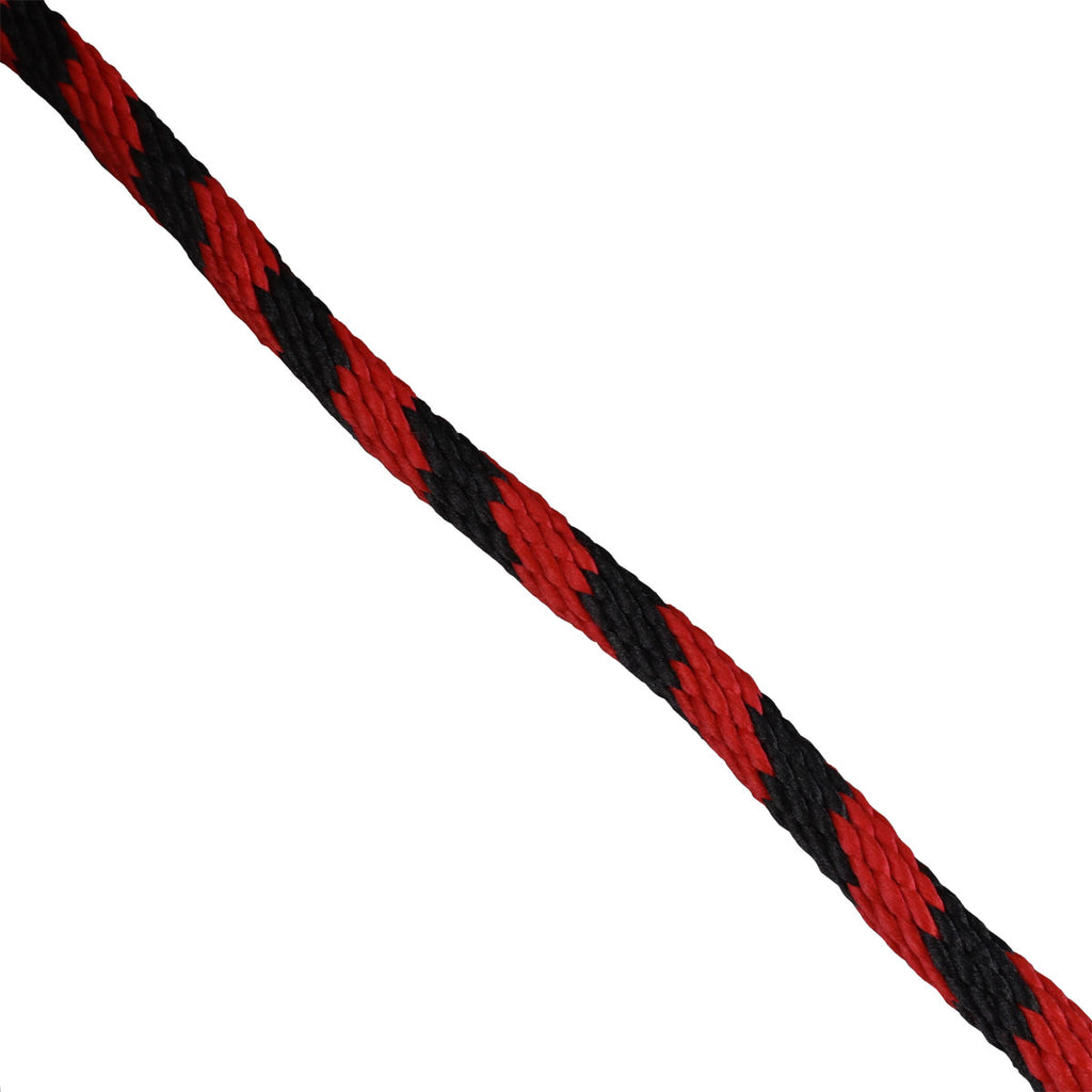 5 8 Black Red stripes solid braid close up