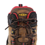 Brown black survival bootlace on  boot