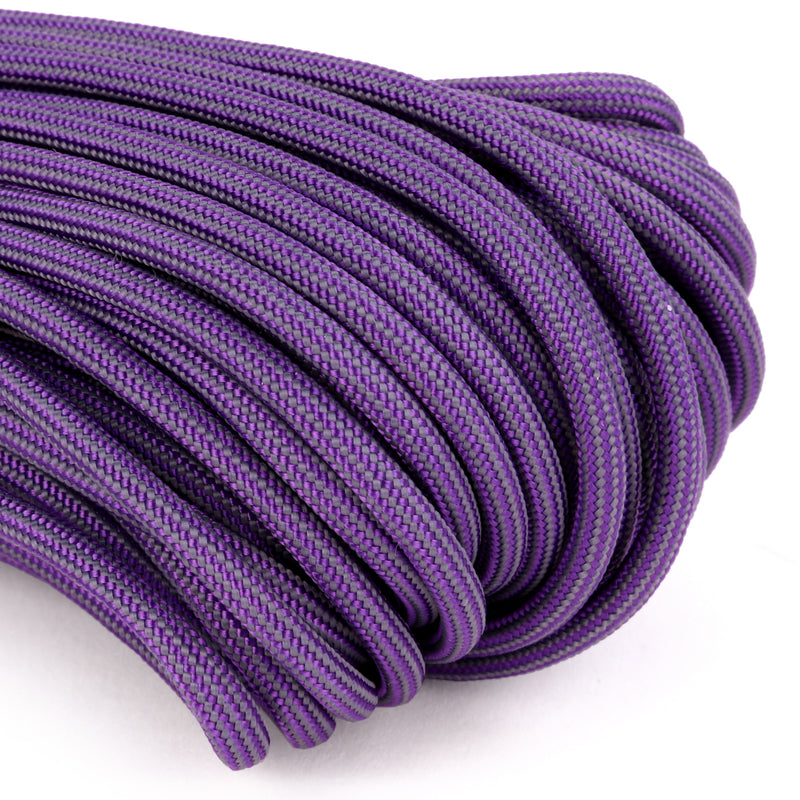 550 paracord line patterns grey and purple closeup