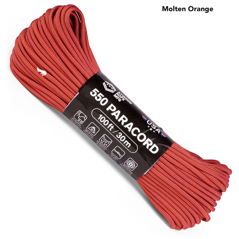Atwood Rope MFG Paracord 550 Type 7 Strands 100 Feet Caustic
