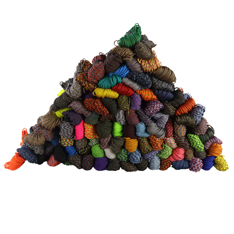 100 pack pyramid shape stack of random assorted premium paracord