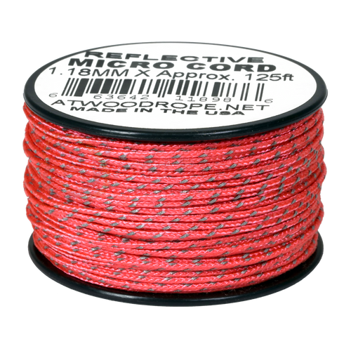 1.18mm x 125ft reflective pink micro cord