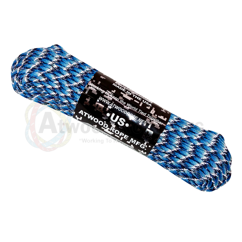 550 x 25ft 50ft 100ft paracord reflective blue snake close