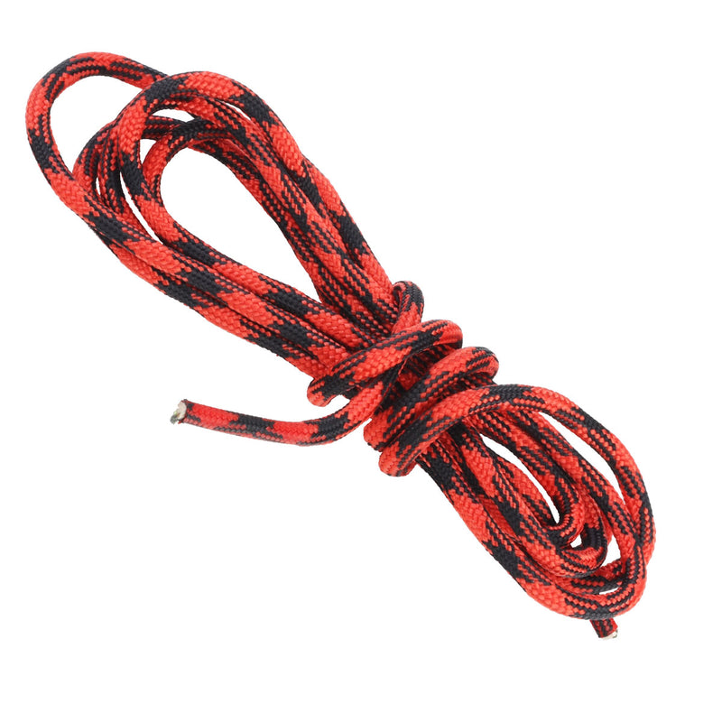 survival boot laces red and black tied