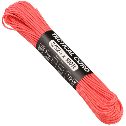 Atwood Paracord - 100' x 3/32 Tactical Cord 4 Nylon Strand Core 275 Test  Weight 275lbs (Black) : : Sports & Outdoors
