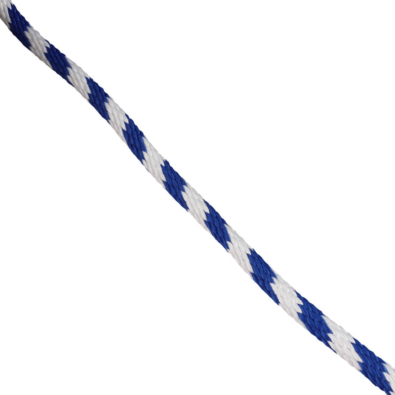White and blue solid braid spool